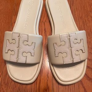 Tory Burch Double T Sport slide beige